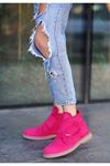 Mida Shoes Zeon Fuşya Süet Bağcıklı Kadın Bot