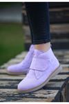Mida Shoes Zeon Lila Süet Bağcıklı Kadın Bot