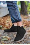 Mida Shoes Zeon Siyah Süet Bağcıklı Kadın Bot