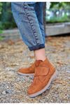 Mida Shoes Zeon Taba Süet Bağcıklı Kadın Bot