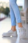 ERBTERİ Teri Bej Süet Spor Bayan Sneakers