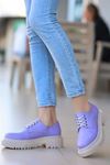 ERBTERİ Teri Lila Deri Spor Bayan Sneakers