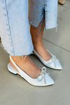 Mida Shoes YLİSA Beyaz Deri Topuklu Kadın Babet