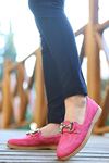 Mida Shoes ERBCELİO Pembe Deri Kadın Babet Ayakkabı