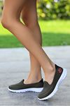 Mida Shoes ERBEnox Haki Streç Spor Kadın Babet