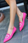 Mida Shoes ERBGilba Pembe Saten Kadın Babet