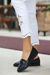 Mida Shoes ERBJoin Siyah Deri Tokalı Kadın Babet