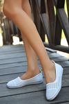 Mida Shoes ERBLİİY Beyaz Deri Kadın Babet