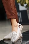 Mida Shoes ERBMEOR Bej Deri Kadın Babet
