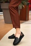 Mida Shoes ERBMEOR Siyah Deri Kadın Babet