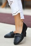 Mida Shoes ERBSANDA Siyah Deri Kadın Babet