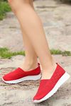 Mida Shoes ERBToly Kırmızı Triko Kadın Babet
