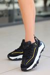 Mida Shoes ERBARCA Siyah Turuncu Deri Bağıcıklı Kadın Spor Ayakkabı