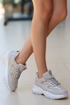 Mida Shoes ERBEJDA Nude Deri Bağıcıklı Kadın Spor Ayakkabı