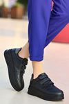 Mida Shoes ERBPagin Siyah Cırt Cırtlı Kadın Spor Ayakkabı