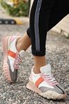Mida Shoes ERSali Beyaz Pudra Süet Bağıcıklı Kadın Spor Ayakkabı