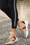 Mida Shoes ERSali Gri Hardal Süet Bağıcıklı Kadın Spor Ayakkabı