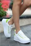 Mida Shoes ERBWONDİO Beyaz Yeşil Bağcıklı Kadın Spor Ayakkabı