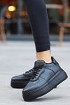 Mida Shoes ERBWONDİO Siyah Bağcıklı Kadın Spor Ayakkabı