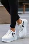 Mida Shoes ERBZİANA Beyaz Deri Bağcıklı Kadın Spor Ayakkabı