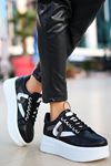 Mida Shoes ERBZİANA Siyah Deri Bağcıklı Kadın Spor Ayakkabı