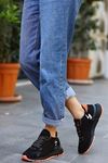 Mida Shoes ERBJAİLE Siyah Turuncu Deri Bağcıklı Kadın Spor Ayakkabı