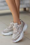 Mida Shoes ERBJİLA Bej Süet Bağcıklı Kadın Spor Ayakkabı