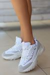 Mida Shoes ERBJİLA Beyaz Deri Bağcıklı Kadın Spor Ayakkabı