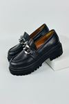 Mida Shoes Y504 Loafer Siyah Deri Bayan Spor Ayakkabı
