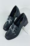 Mida Shoes Siyah Deri Loafer Kadın Klasık Ayakkabı
