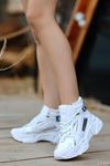 Mİda Shoes Nolli Beyaz Deri Spor Kadın Bot