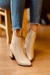Mida Shoes 201 Nude Deri Fermuarlı Kadın Bot