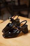 Mida Shoes Marla Siyah Rugan Bilekli Kadın Topuklu Ayakkabı