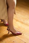 Mida Shoes Linya Bordo Rugan Kadın Topuklu Ayakkabı