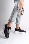 Mida Shoes RDSTokyo Siyah Deri Bağcıklı Ortopedik Taban Kadın Spor Ayakkabı
