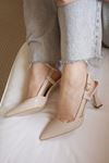 Mida Shoes Y3060 Ten Rugan Tokalı Kadın Topuklu Ayakkabı