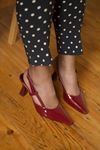 Mida Shoes Kiko Bordo Rugan Kadın Topuklu Ayakkabı