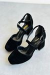 Mida Shoes Y191 Siyah Süet Topuklu Ayakkabı