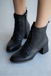 Mida Shoes 426 Siyah Deri Fermuarlı Kadın Bot