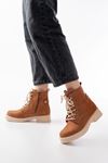 Mida Shoes 02-2003 Taba Süet Bağcıklı Kadın Bot