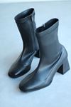 Mida Shoes MSK-033 Siyah Deri Topuklu Kadın Bot