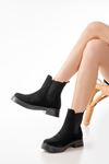 Mida Shoes 02-2137 Siyah Süet Lastikli Kadın Bot