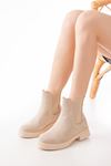Mida Shoes 02-2137 Bej Süet Lastikli Kadın Bot