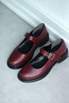 Mida Shoes YSN-4444 Bordo Deri Kadın Ayakkabı