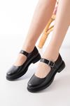 Mida Shoes YSN-4444 Siyah Deri Kadın Ayakkabı