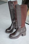 Mida Shoes 5109-3060 Kahve Deri Kadın Çizme