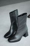 Mida Shoes MSK-032 Siyah Deri Topuklu Kadın Bot
