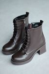 Mida Shoes 5109-3025 Kahverengi Deri Topuklu Kadın Bot