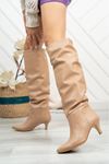 Mida Shoes SR-2001Nude Deri Kadın Çizme