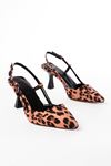 Mida Shoes ST-002 Leopar Desenli Topuklu Ayakkabı